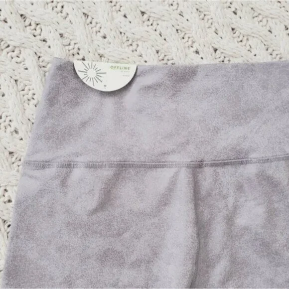 NWT AERIE Coated Faux Leather Light Mauve Limited Edition Leggings- M - Picture 4 of 8